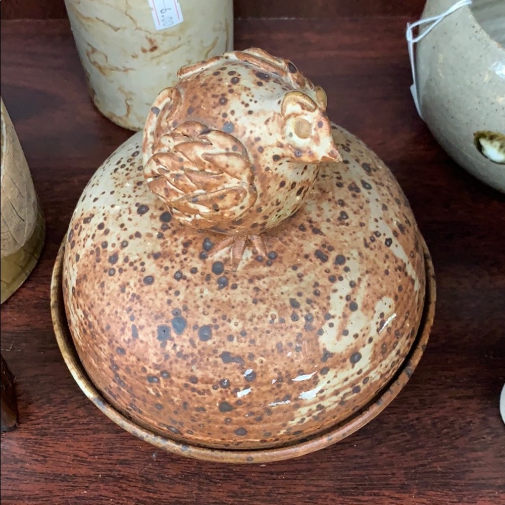 Crock butter dish